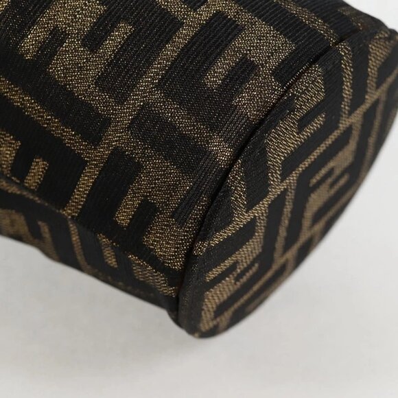 FENDI Zucca Canvas Shoulder Bag Black Brown Auth 120527AM - Picture 4 of 16